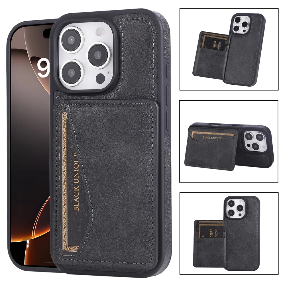 Premium Flip Leather Phone Case with Magnetic Wallet and Card Holder - Bracket Back Cover