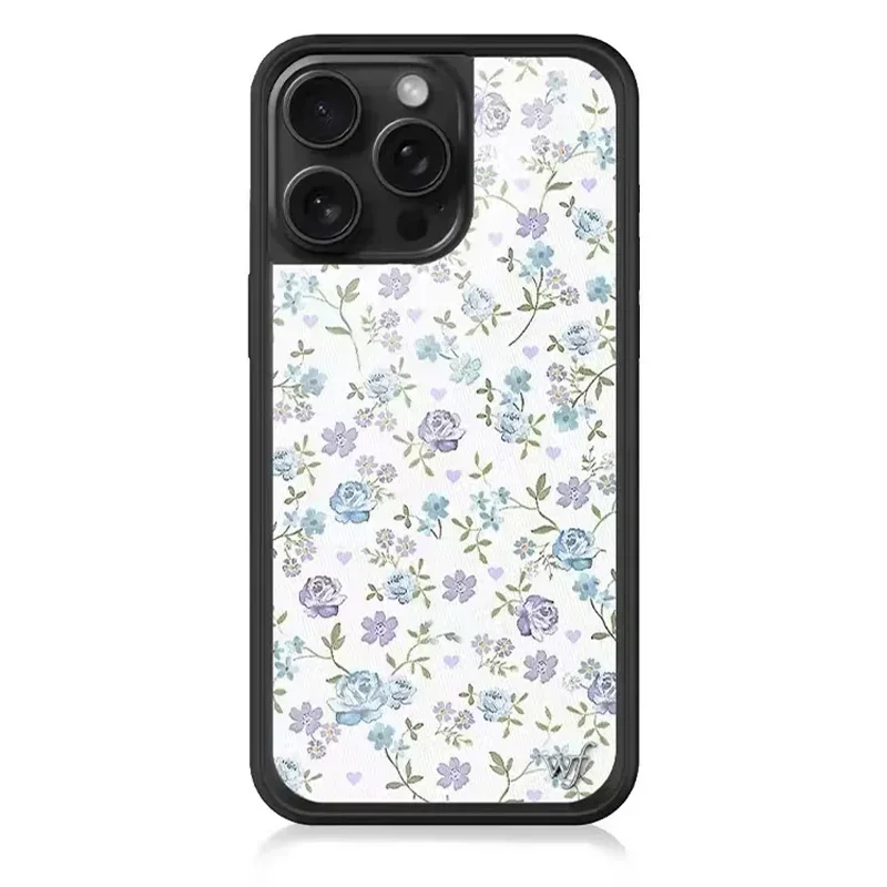 Stylish Wildflower Cartoon Swans & Cute Puppy Phone Case with Deer Cherry Design