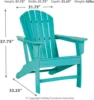 Sundown Treasure Outdoor Patio HDPE Weather Resistant Adirondack Chair, Blue 3