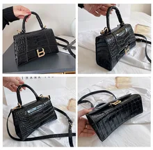  black one shoulder bag 2019 new lady handbags leisure joker inclined shoulder bag black crocodile grain small package 