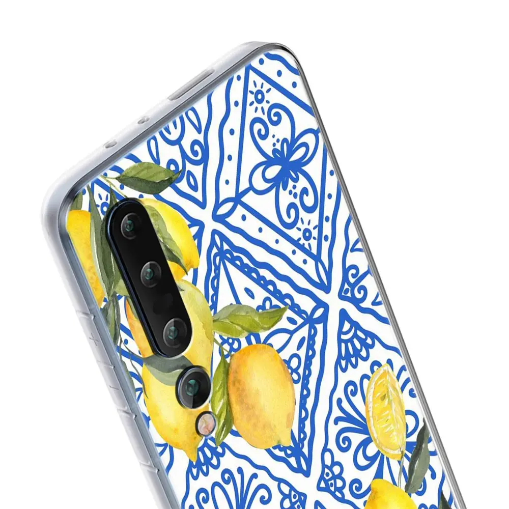 Clear TPU Phone Case with Ocean, Wine Glass, and Lemon Design