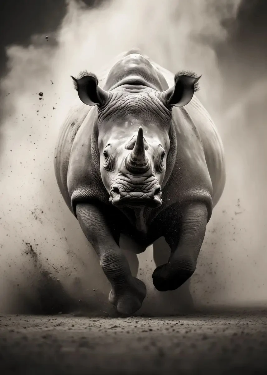 Monochrome Wildlife Canvas Art Prints