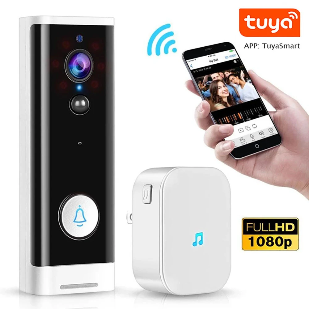 intercom touch screen V5 Smart WiFi Video Doorbell Camera Visual Intercom With Chime Night vision IP Door Bell Wireless Home Security Camera video entry system