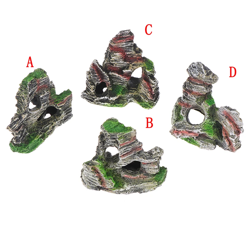 Mountain View Aquarium Rock Cave Tree Bridge Fish Tank Ornament Rockery Decor