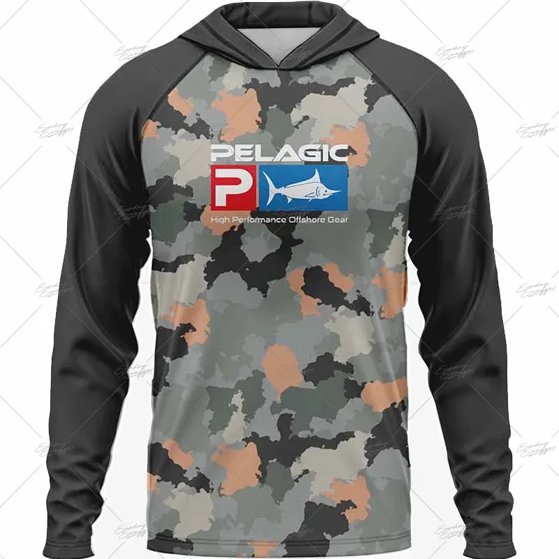

Футболка Pelagic Gear для рыбалки, быстросохнущая впитывающая пот Солнцезащитная рубашка для отдыха на открытом воздухе, рыбалки, Джерси для рыбалки