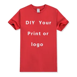Men's High-End Custom 100% Pure Cotton T-Shirt with Logo and Text - XS（old） (Red)
