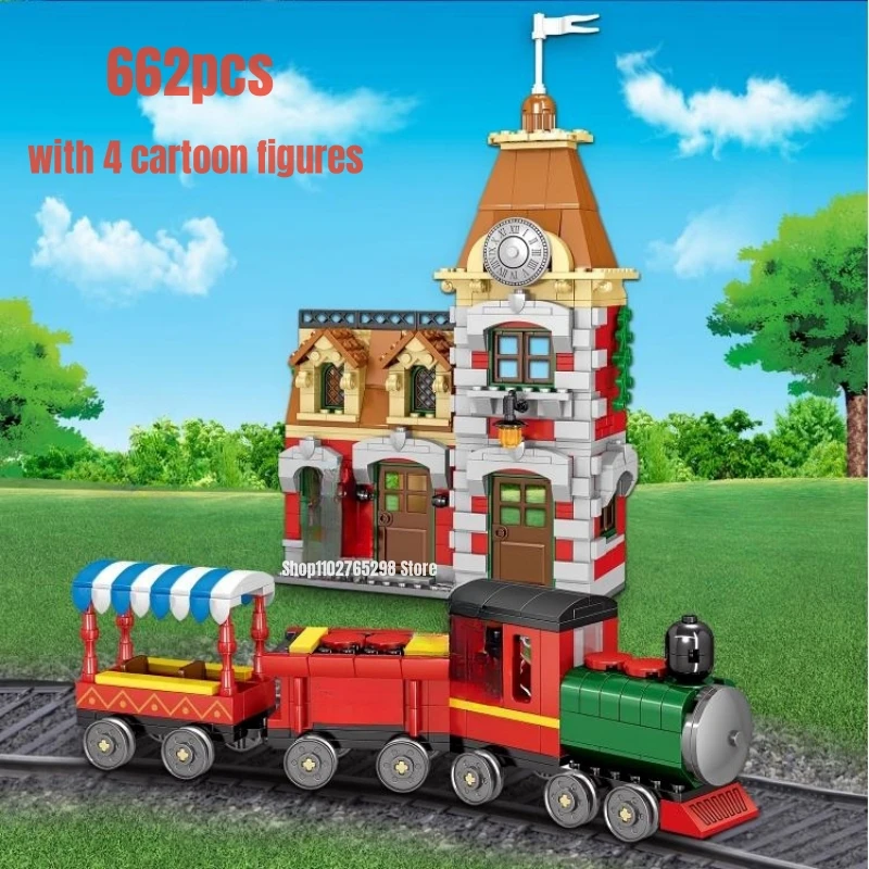 662Pcs Treno E Stazione Building Blocks Modello Moc 71044 Giocattoli Per Bambini Regalo Di Natale