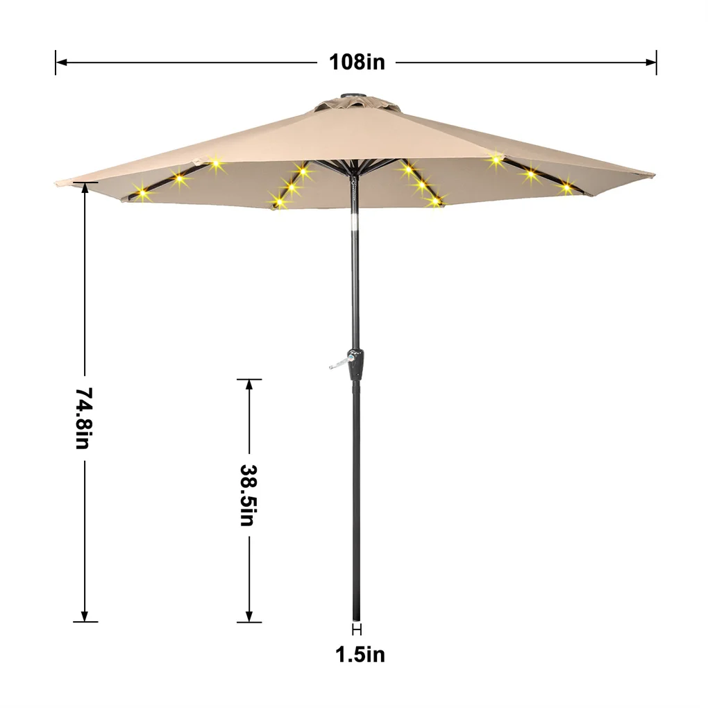 9FT Outdoor Patio Umbrella UV Protection For Garden Sturdy Structure All Weather Outdoor Umbrellas For Backyard Pool Holidays 3