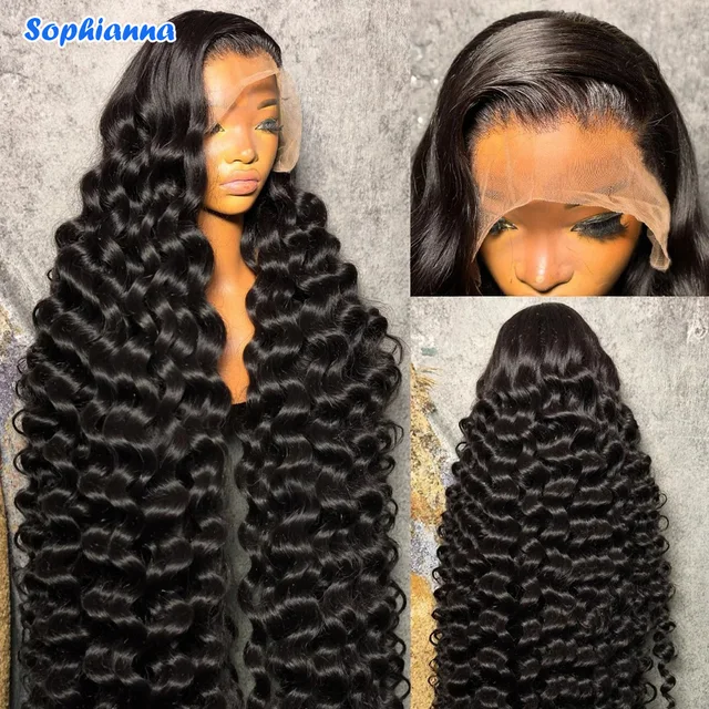200 Density 100% Human Hair Loose Wave 13x6 HD Lace Frontal Wig 13x4 Curly Deep Wave Lace Front Wigs Wet And Wavy 36 38 40 Inch 1
