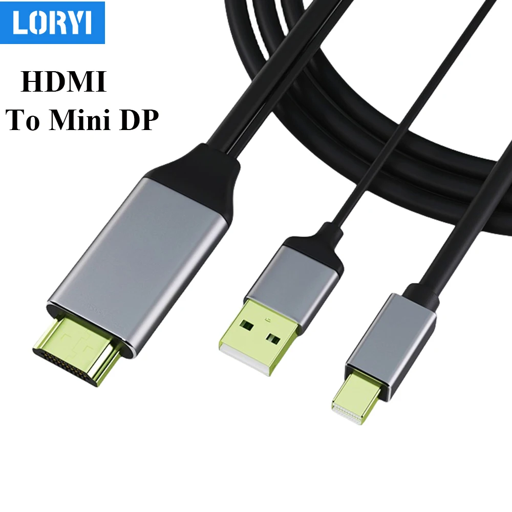 Loryi Hdmi A Mini Display Port Cavo Adattatore 2M 4K 60Hz Hdmi Maschio A Mini Dp Maschio Cavo Per Apple Cinema Display Xbox Ps Game
