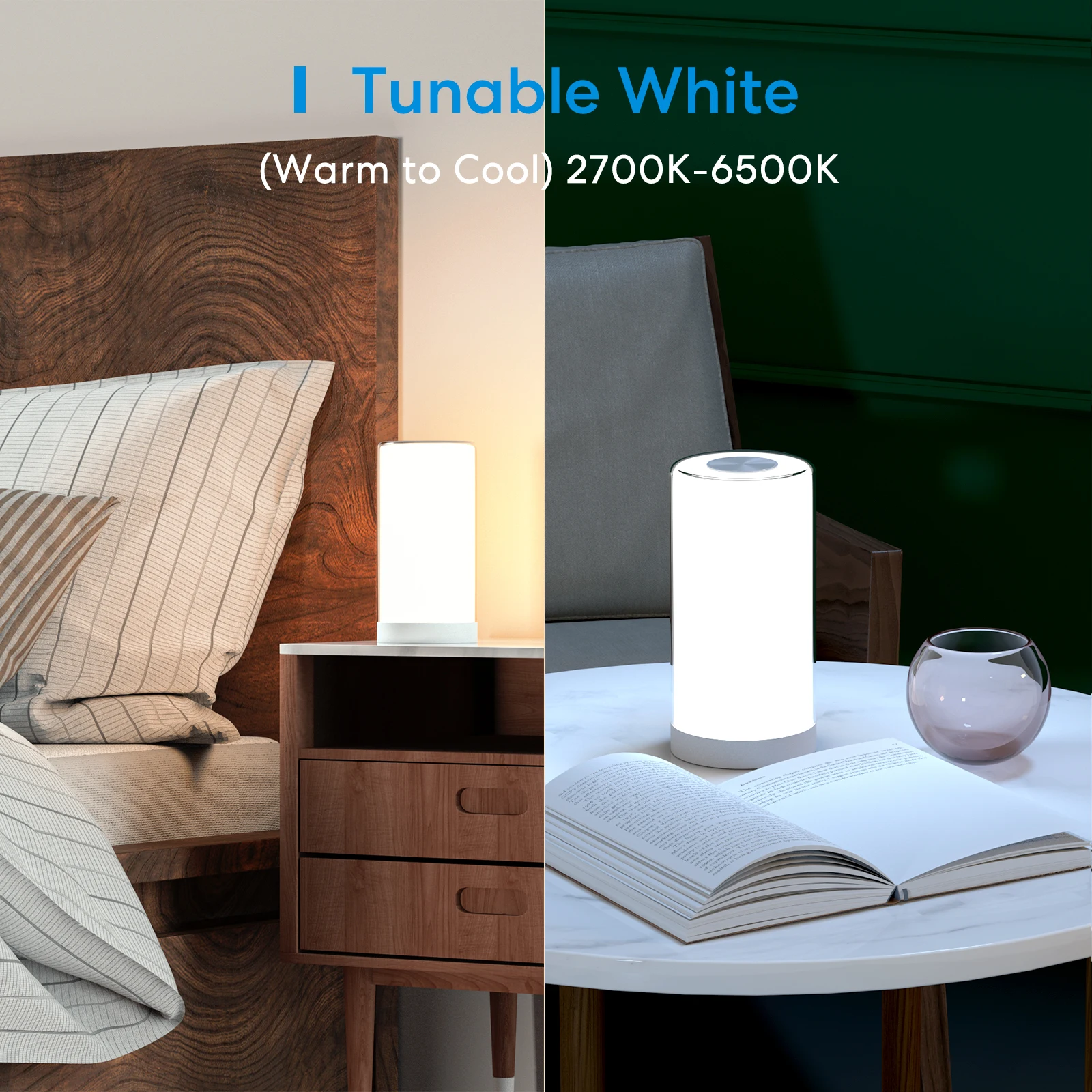 Meross HomeKit Smart Table Lamp RGBWW LED Wi-Fi Night Lamp 6W Touch Sensor Dimmable Bedside Light Support Alexa Google Assistant