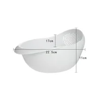 Rice Sieve Plastic Colander Kitchen Drain Basket with Handles Rice Bowl Strainer Strainer Basket Sink Drain Kitchen Tools 6