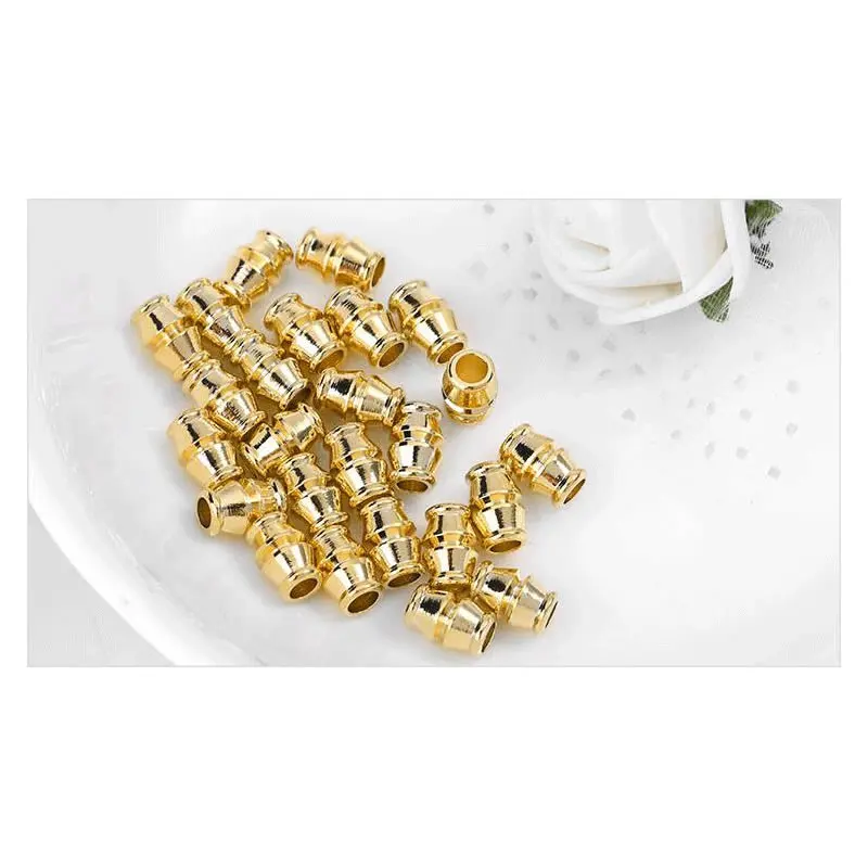 Cuentas de Brass Doradas de 18K Diseño Ovalado Cilíndrico Suministros para Hacer Joyería DIY - details 69