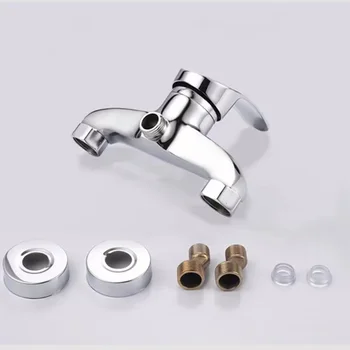 G1/2in ก๊อกน้ําผสม Thermostatic ก๊อกน้ําติดผนังห้องน้ํา Chrome FINISH Mixer ก๊อกน้ําห้องน้ําโมเดิร์น 1