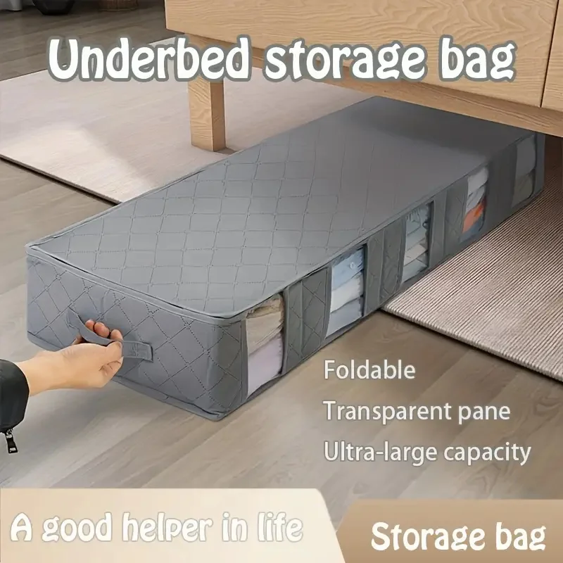 Clothes Storage Bag 2pcs, Clothes Storage Bins Foldable Closet