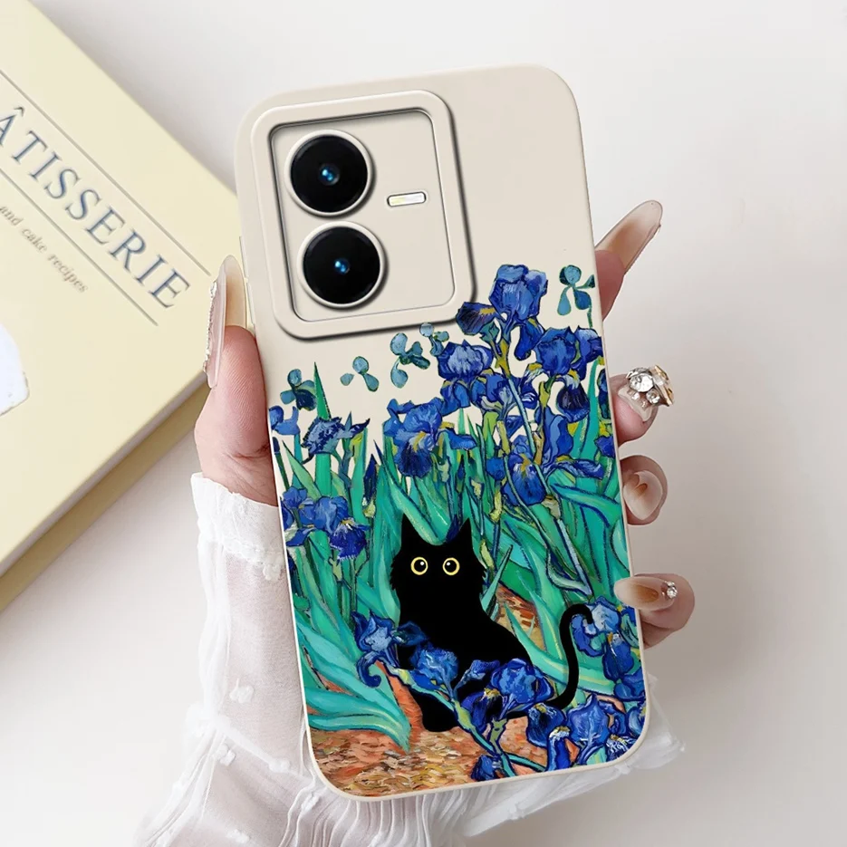 Stylish Painted Soft TPU Phone Case for Vivo Y22 Series - 6.55'' Bumper Cover