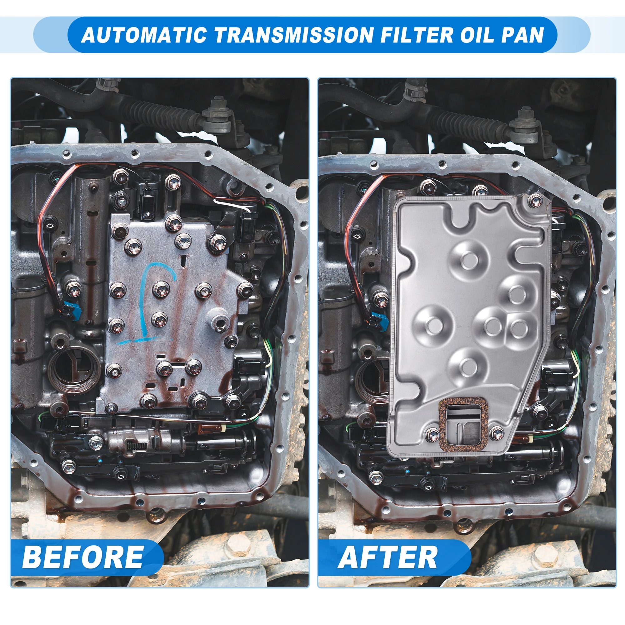 UXCELL A140E A140L Automatic Transmission Filter Oil Pan for Toyota RAV4 Base 2.0L L4-Gas 1996-2000 3533032030