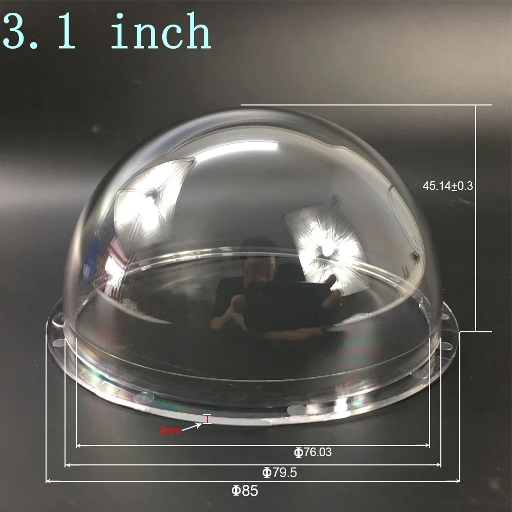 Security Camera Cover 3.1 Inch Acrylic Indoor / Outdoor CCTV Replacement Clear Camera mini Dome Housing Cover