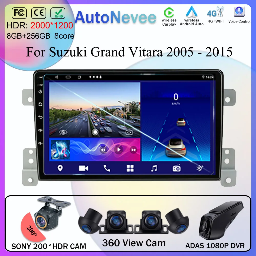 

Автомобильный радиоприемник, стерео для Suzuki Grand Vitara 2005-2015, мультимедийный плеер с GPS, Carplay, Android, авто, Wifi, Plug and Play, No 2din