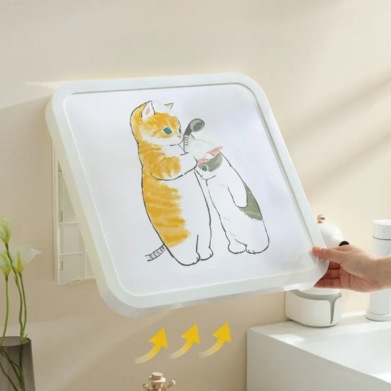 Punch-free Bathroom Hanging Picture Folding Storage Box Large Capacity Bathroom Storage Rack Household Bathroom Storage Cabinet 3