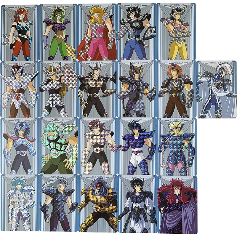 

21 шт./компл. флэш-карты Saint Seiya Gold Saint Seiya Hyoga Shiryu, хобби, коллекционные предметы, коллекционная игра, искусственная кожа, Подарочные игрушки