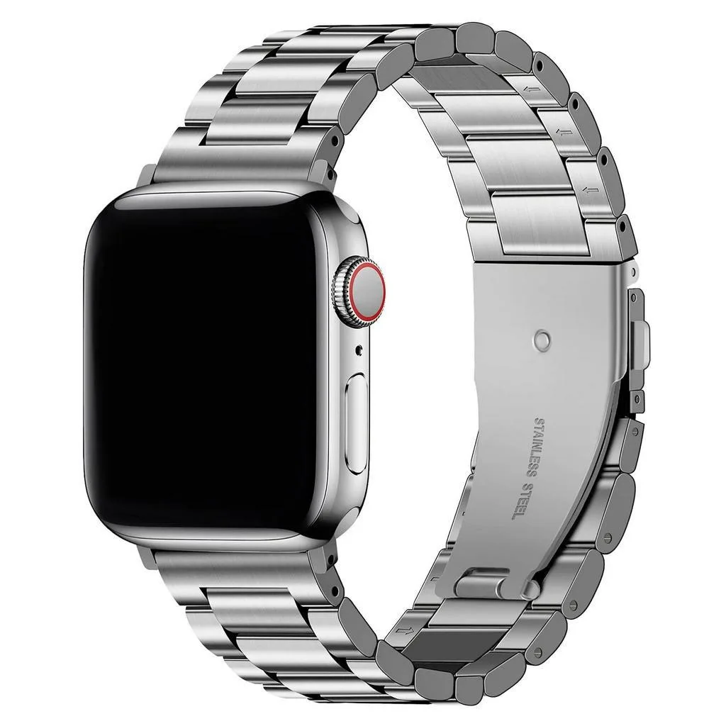 รูปสินค้า สายโลหะสีเงินสุดหรูสำหรับ Apple Watch หลายขนาด