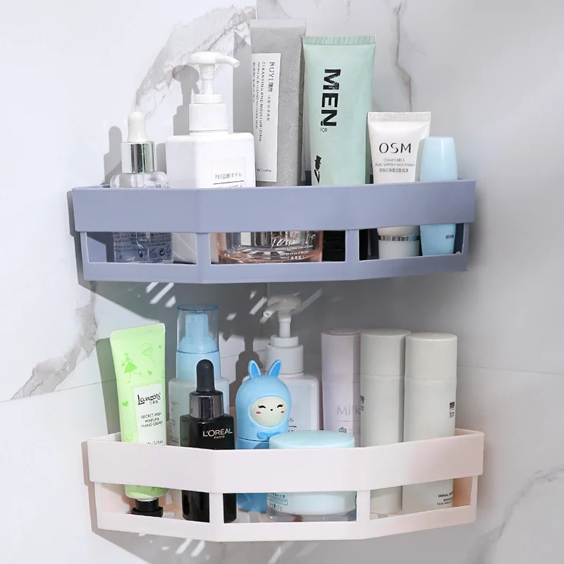 Bathroom Storage Shelf Shower Corner Shelf No Drill Self Adhesive Wall  Mounted Shampoo Holder Wall Shelves For Bathroom Kitchen - AliExpress