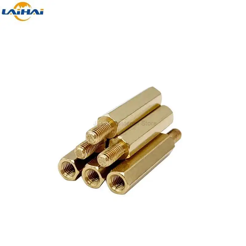 Hex Standoff 10/50pc Solid Brass Copper M2-M4 Hexagon Pillar M-F F-F Male-Female Female Spacer for PCB Board Motherboard