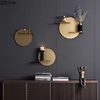 Metal Shelving Golden Round Wall Storage Shelf Hang Hook Ornaments Backdrop Wall Mount Rack Decorative Shelves Storage Hooks 1