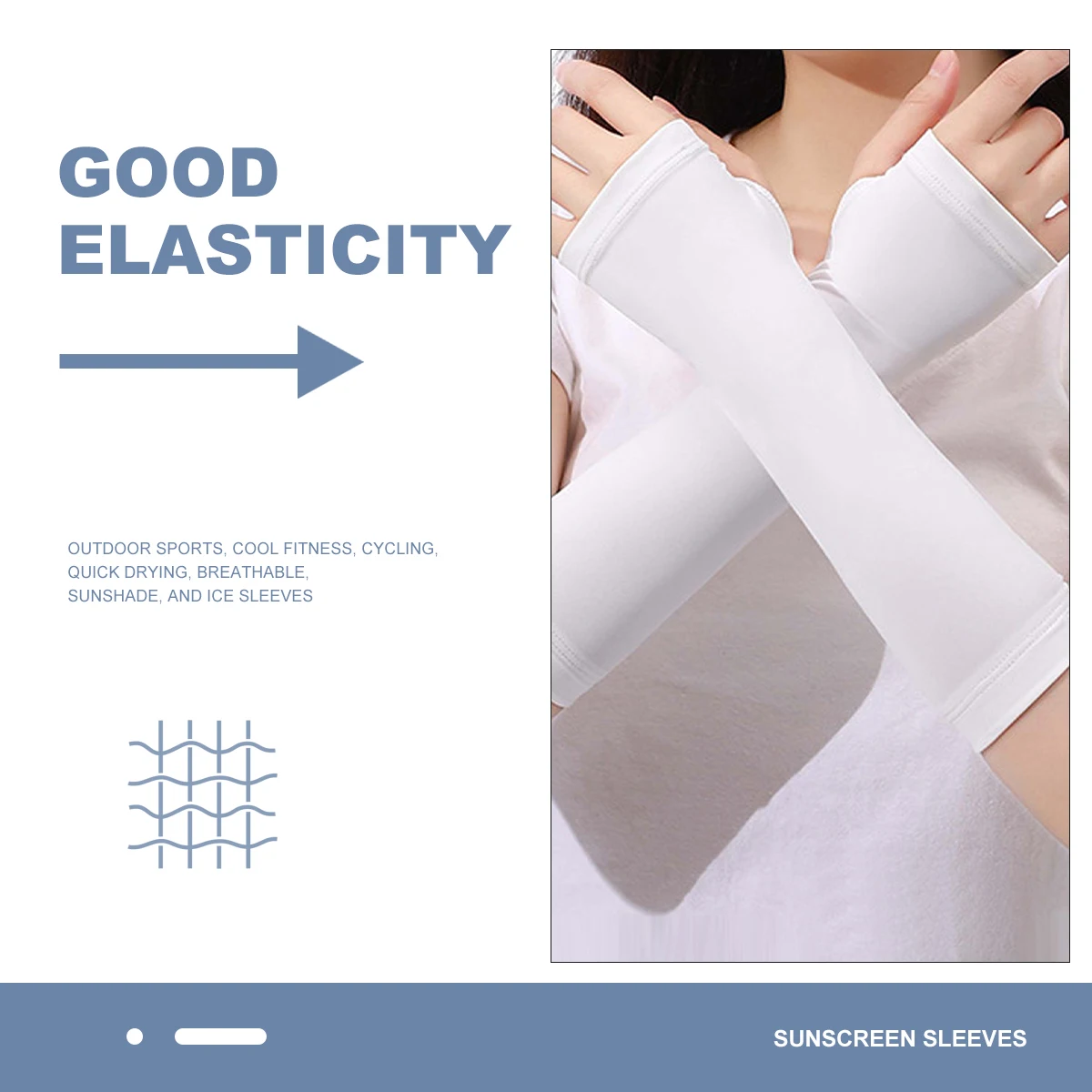 Short Solid Color Sunscreen Mosquito Repellent Breathable Ice Silk Sleeves for Driving,Cycling,Fishing and Climbing