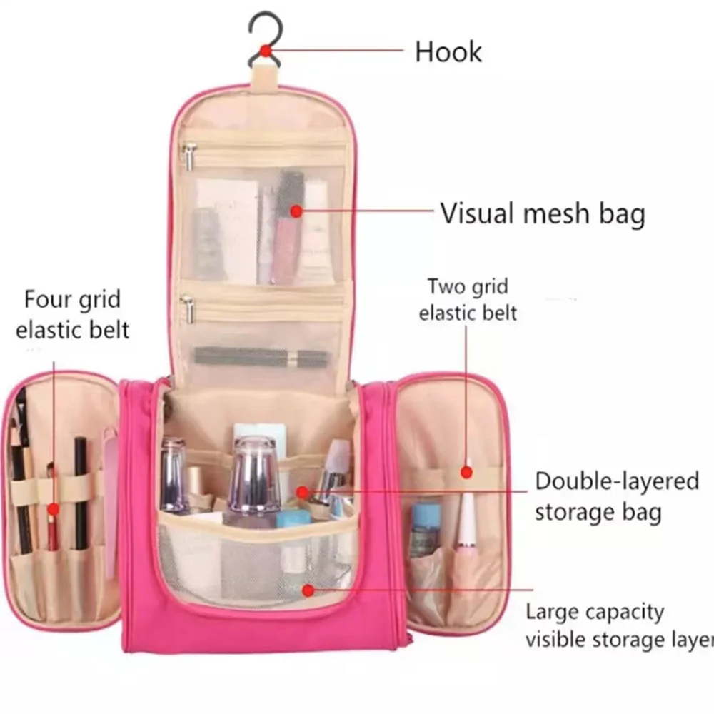 Customize Any Free Name Cosmetic Bag Portable Storage Make Up Bags Waterproof Toiletry Bags Women Large Capacity MakeUp Case