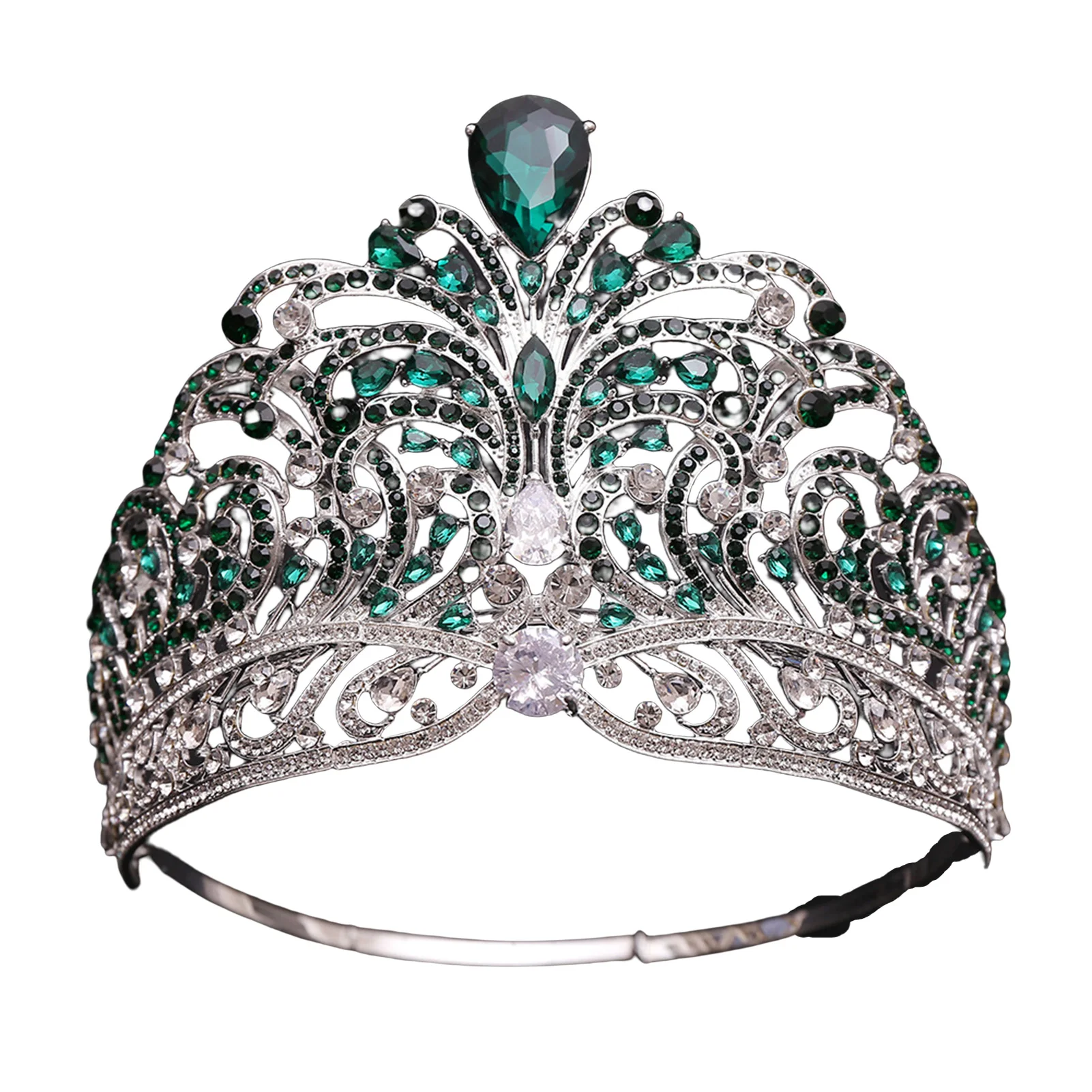 

Luxurious Wedding Tiara Crown Sparkly Rhinestones Hair Accessories Adjustable Tiara for Bride Bridesmaid Princess Costume