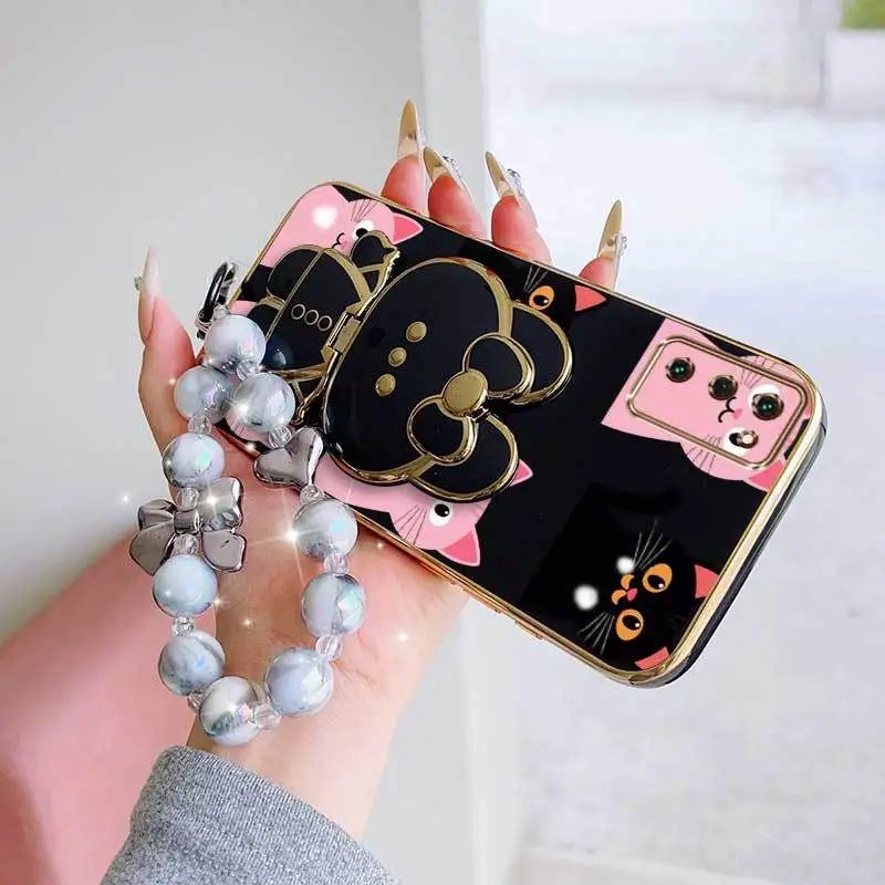 Lovely Heart Phone Case Set with Lanyard and Rabbit Stand