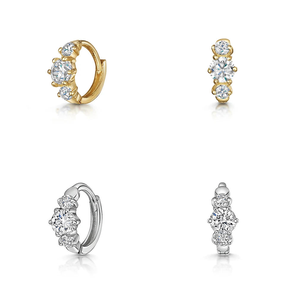 Aide 925 Sterling Silber Sechs-Klauen Große Runde Zirkon Gold Hoop Schnalle Piercing Ohrringe Für Frauen Luxus Edlen Schmuck party Geschenk – Detail 2