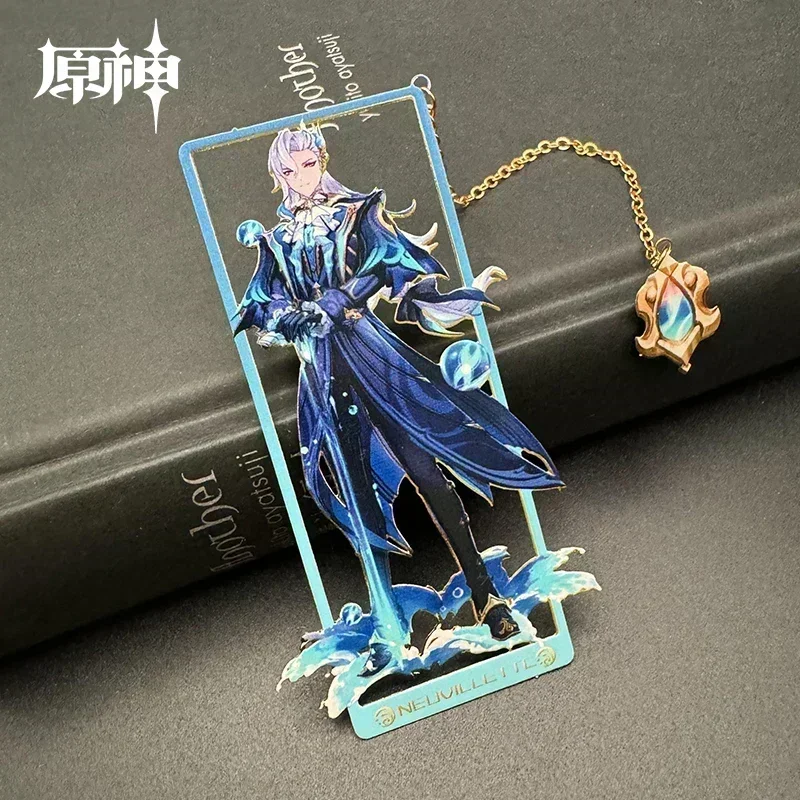 Navia Furina Neuvillette Genshin Impact Nahida Xiao Alhaitham Wanderer Zhongli Anime Hollowed Out Metal Bookmark Collection Gift