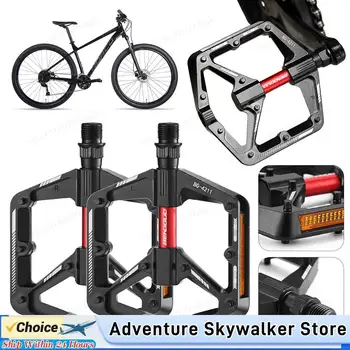 Pedali ultraleggeri MTB in lega di alluminio a doppio cuscinetto con riflettori