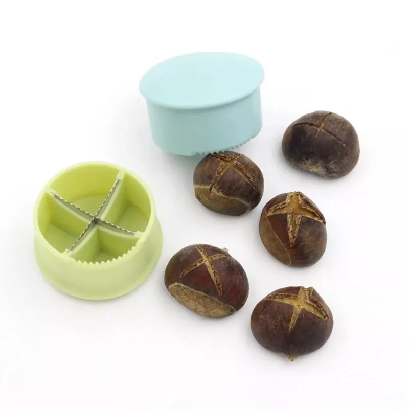 Stainless Steel Chestnut Cutter Nutcracker Sheller Tool with Non-Slip Handle for Chestnut Walnut Hazelnut Kitchen Gadgets