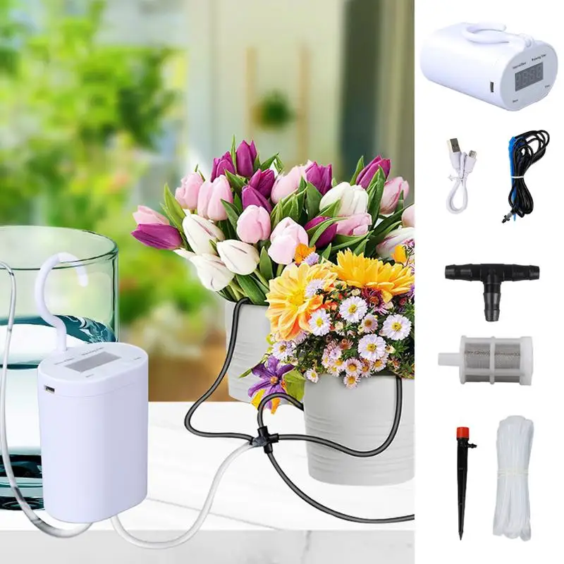 

Automatic Plant Waterer Indoor Intelligent High-Flow Auto Watering System With Timer 2000mAh Plant Self Watering Devices