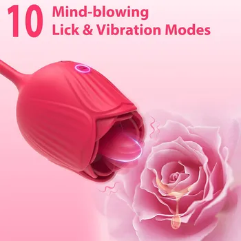 2022 Rose Vibrator Female Toy for Women Clitoris Stimulator Oral Tongue Licking Thrusting Dildo Love Egg Sex Toys for Adults 18 4