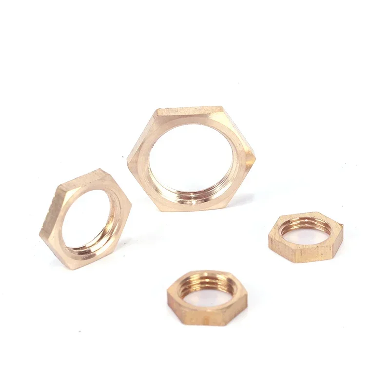 Pipe Fitting Brass Hex Lock Nuts M10 M12 1/8" 1/4" 3/8" 1/2" 3/4" 1" BSP Female Thread Hexagonal shank cap