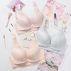 Women's Non Steel Ring Gathered Front Open Button breas Tfeeding Bra with Lace pregnant breastfeeding Thinand Anti Sagging Bra 6