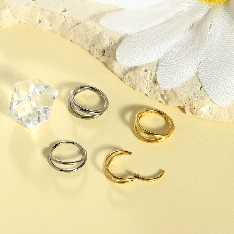 Unisex Titanium Alloy Body Jewelry Nose Piercing Gold Plated 16g Claw Setting for Wedding Engagement or Party Gift