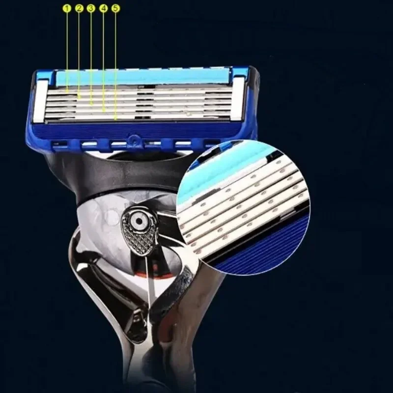 Safety Razor 5-layer Razor Blades 16/8/4pcs Replacement Blades Vintage Wet Shaving Safety Razor Skin Protection Classic Razor