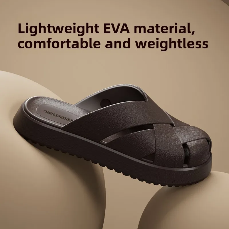 Women's Open-Toe Slippers Indoor Home Quiet Soft Bottom Anti-Slip Hole Hole Shoes Couples Summer 2026 New Style Casual Slip-On - 3
