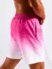 Men's Gradient Print Double Layer Design Anti-Ambarrassment Fashion Cool Quick Dry Beach Pants 6