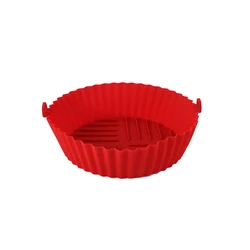 Silicone Foldable Air Fryer Baking Tray - High-Temperature Resistant, Easy-Clean Oven Mat (Red large)