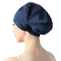 Birdtree 100% Mulberry Silk Turban Bonnets Female Double Layered Sleeping Night Wrap Cap For Curly Ladies A34317M 2