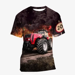 3D Printed Tractor T - Shirt - Cool Streetwear Short Sleeve Summer Top - XXXL (1)