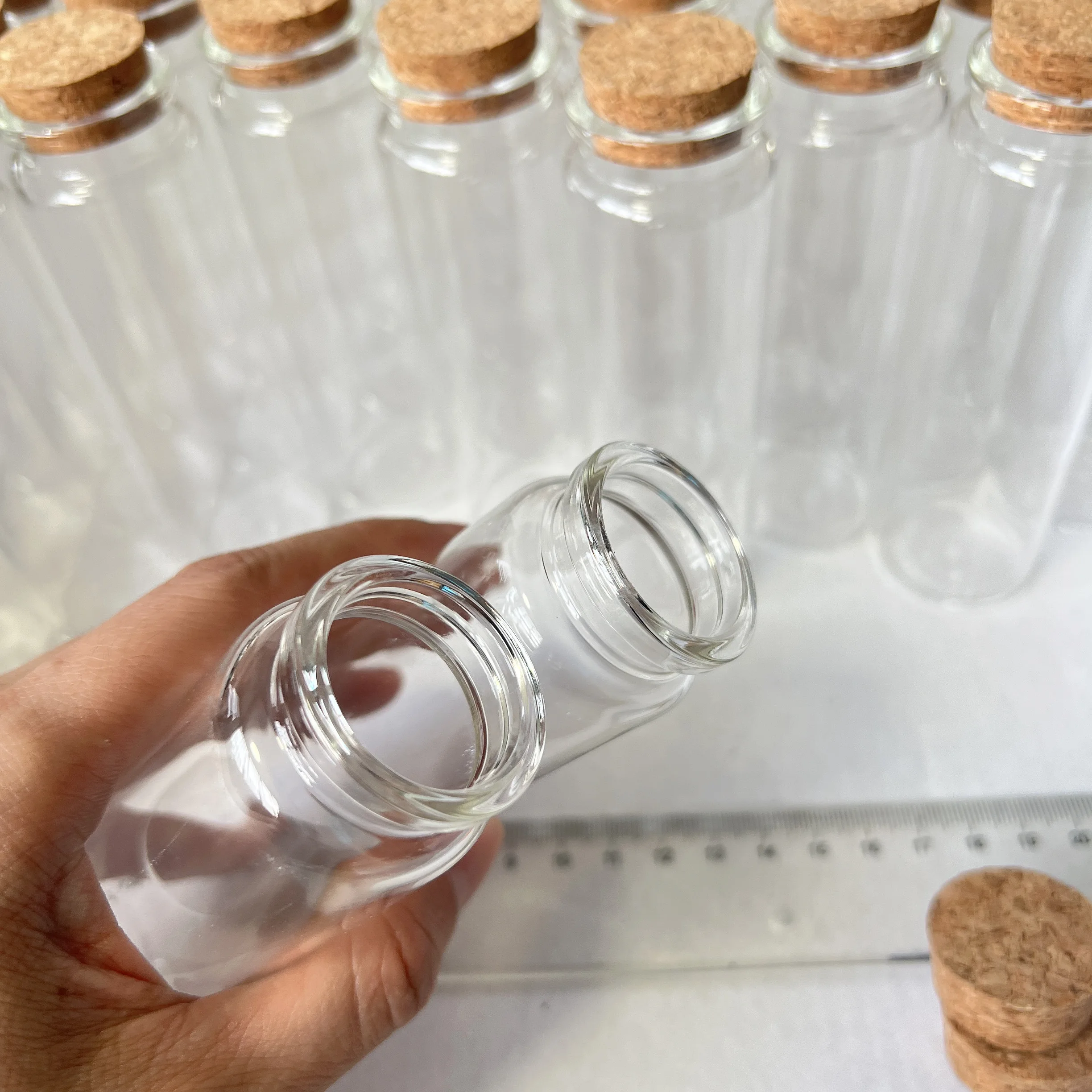 6 pcs 26x37x120mm 100ml Glass bottle With Stoppers, Glass Jars with Cork Candy Spice Jars for Art Crafts Wedding Favors 6