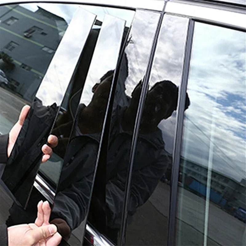 자동차 창문 기둥 포스트 문짝 트림 커버 광택 블랙 장식 스티커, 링컨 네비게이터/포드 익스페디션 2018-2022, 8 개